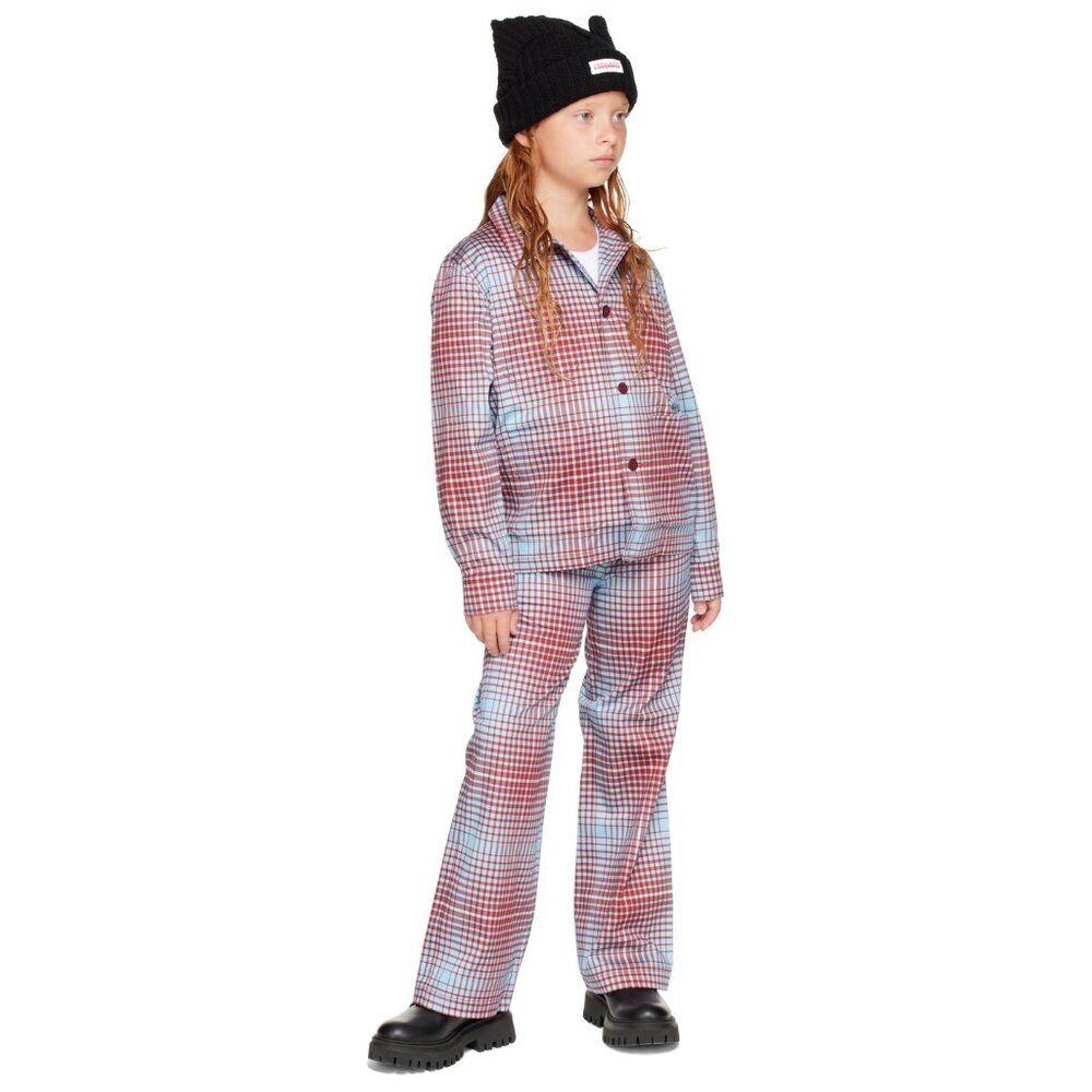 NWT CHARLES JEFFREY LOVERBOY BLURRY TARTAN WORKWEAR JACKET, SIZE: 7/8 - Picture 3 of 4